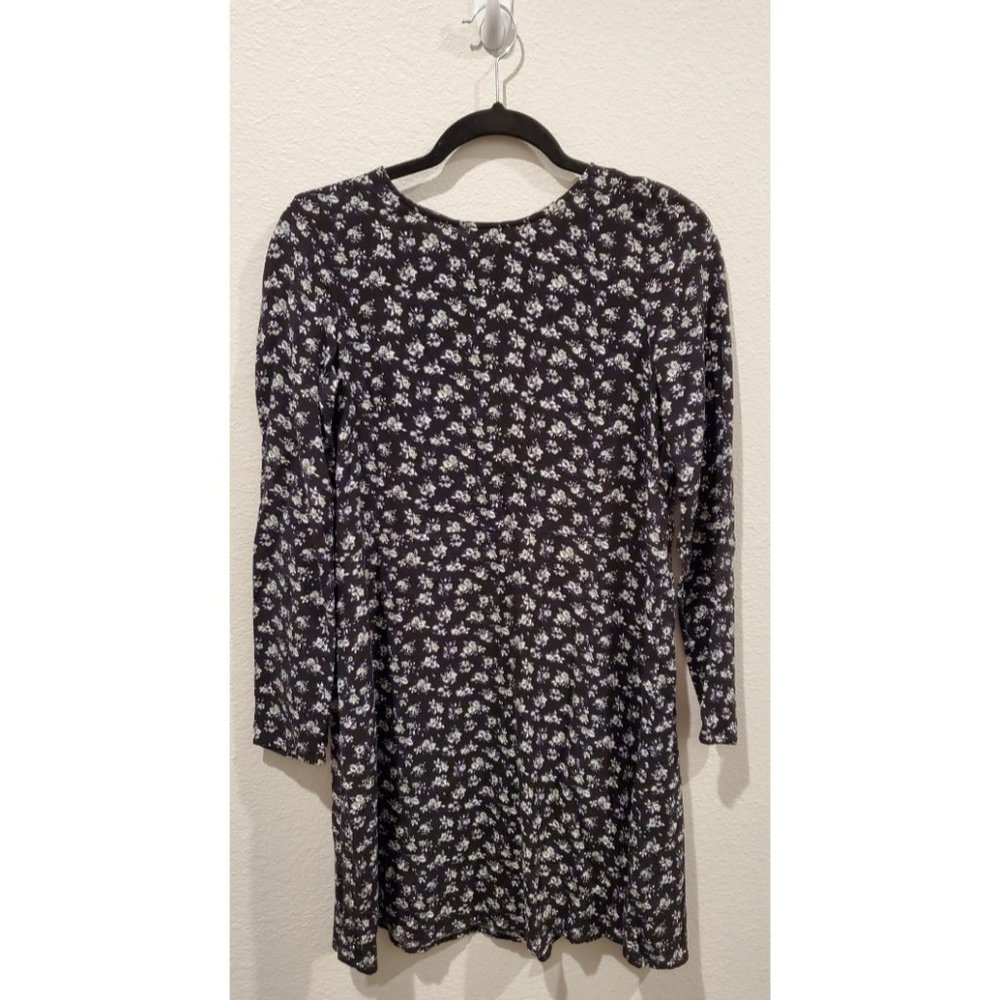 H&M White Flowers Black Mini Dress